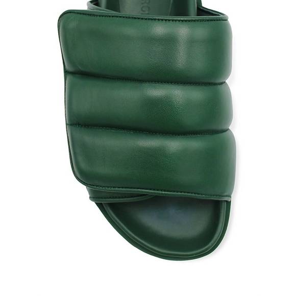 NEW GIA BORGHINI women's gia 3 padded leather slides in cliff green - Picture 4 of 5